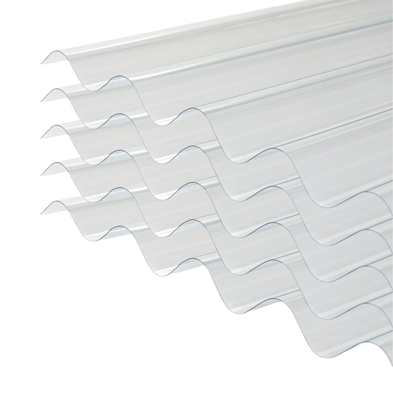 Radmat Building Materials Corrugated PVC Roofing Sheets Clear 3000mm x 0.8mm x 950mm 5 Pack (179CY)