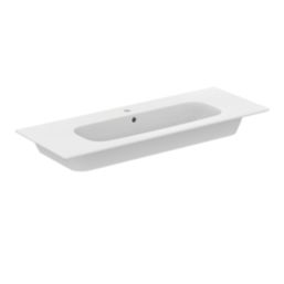 Ideal Standard i.life A Wall-Hung Vanity Unit with Black Handles & Basin Matt White 1200mm x 440mm x 630mm