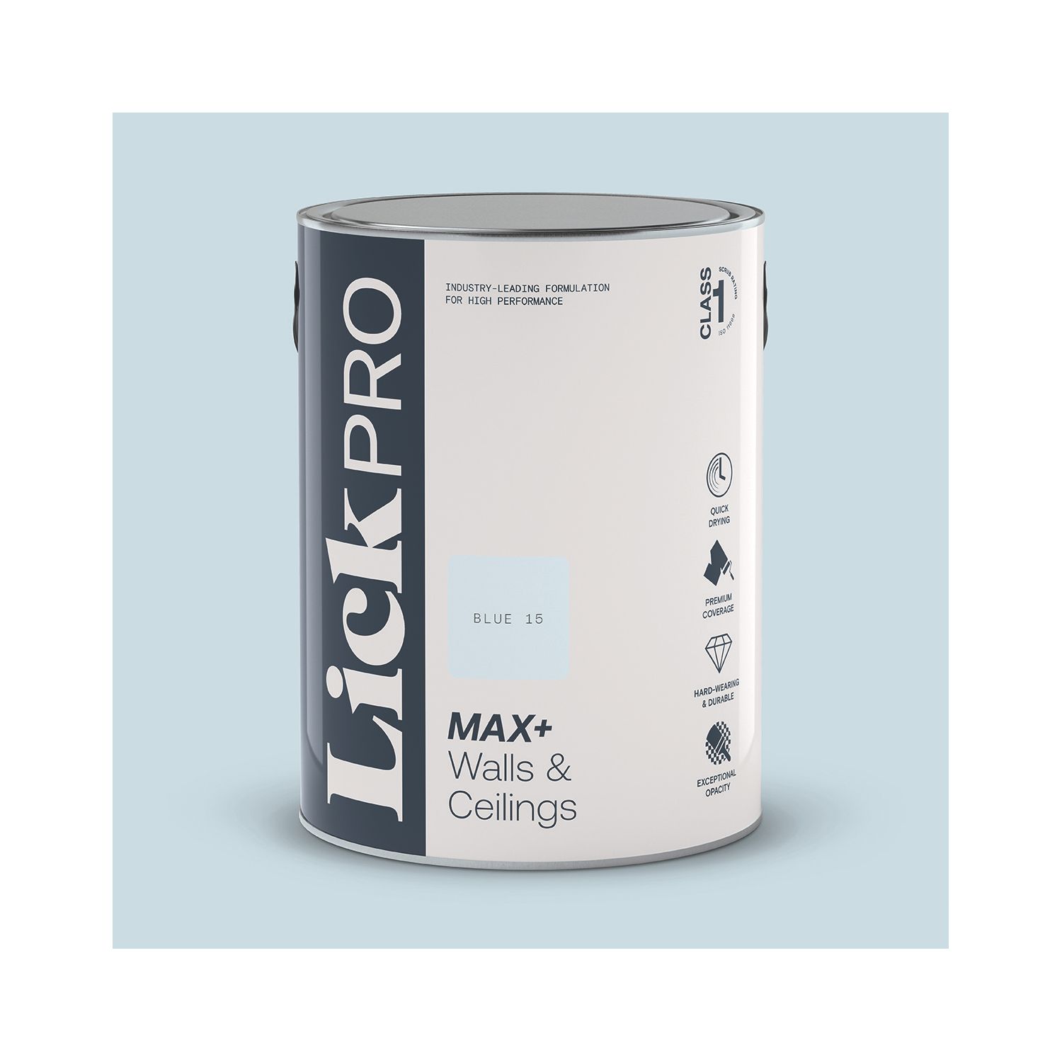 LickPro Max+ 5Ltr Blue 15 Matt Emulsion Paint (179JY)
