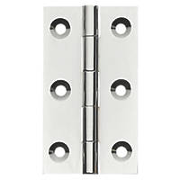 Polished Chrome  Solid Drawn Butt Hinges 51 x 29mm 2 Pack