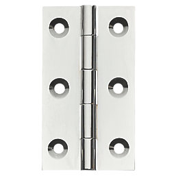 Polished Chrome  Solid Drawn Butt Hinges 51mm x 29mm 2 Pack