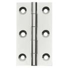 Polished Chrome  Solid Drawn Butt Hinges 51mm x 29mm 2 Pack