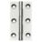 Polished Chrome  Solid Drawn Butt Hinges 51mm x 29mm 2 Pack