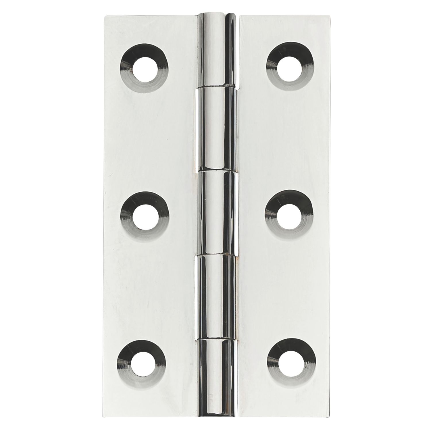 Polished Chrome Solid Drawn Butt Hinges 51mm x 29mm 2 Pack (179PR)