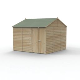 Forest Beckwood 9' 6" x 10' (Nominal) Reverse Apex Shiplap Timber Shed with Base