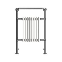 Flomasta 952mm x 659mm 1698BTU White / Chrome Steel Traditional Towel Radiator