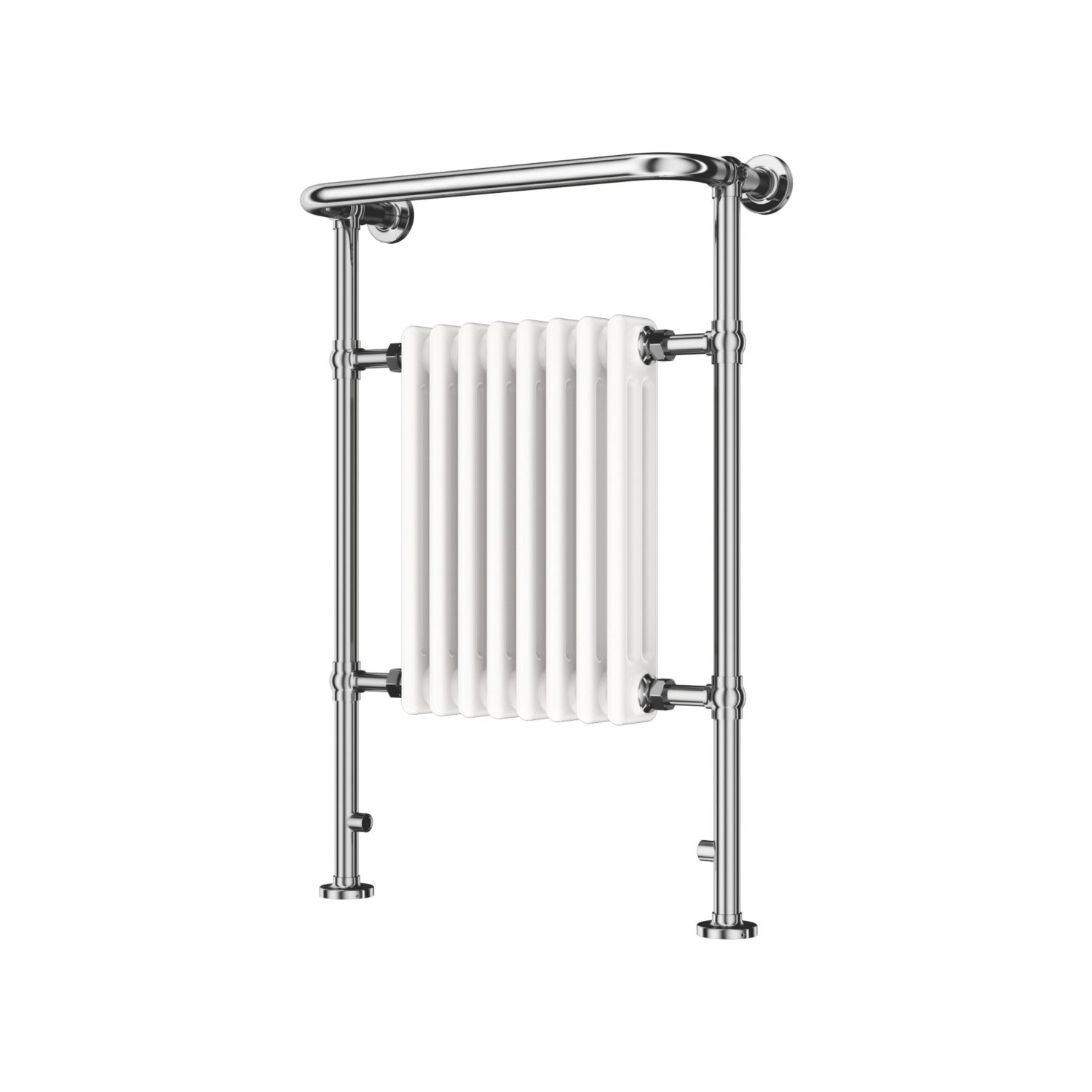 Flomasta 952mm x 659mm 1698BTU White / Chrome Steel Traditional Towel Radiator (179TF)