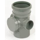 FloPlast  Push-Fit 2-Boss Single Socket Access Pipe Grey 110mm