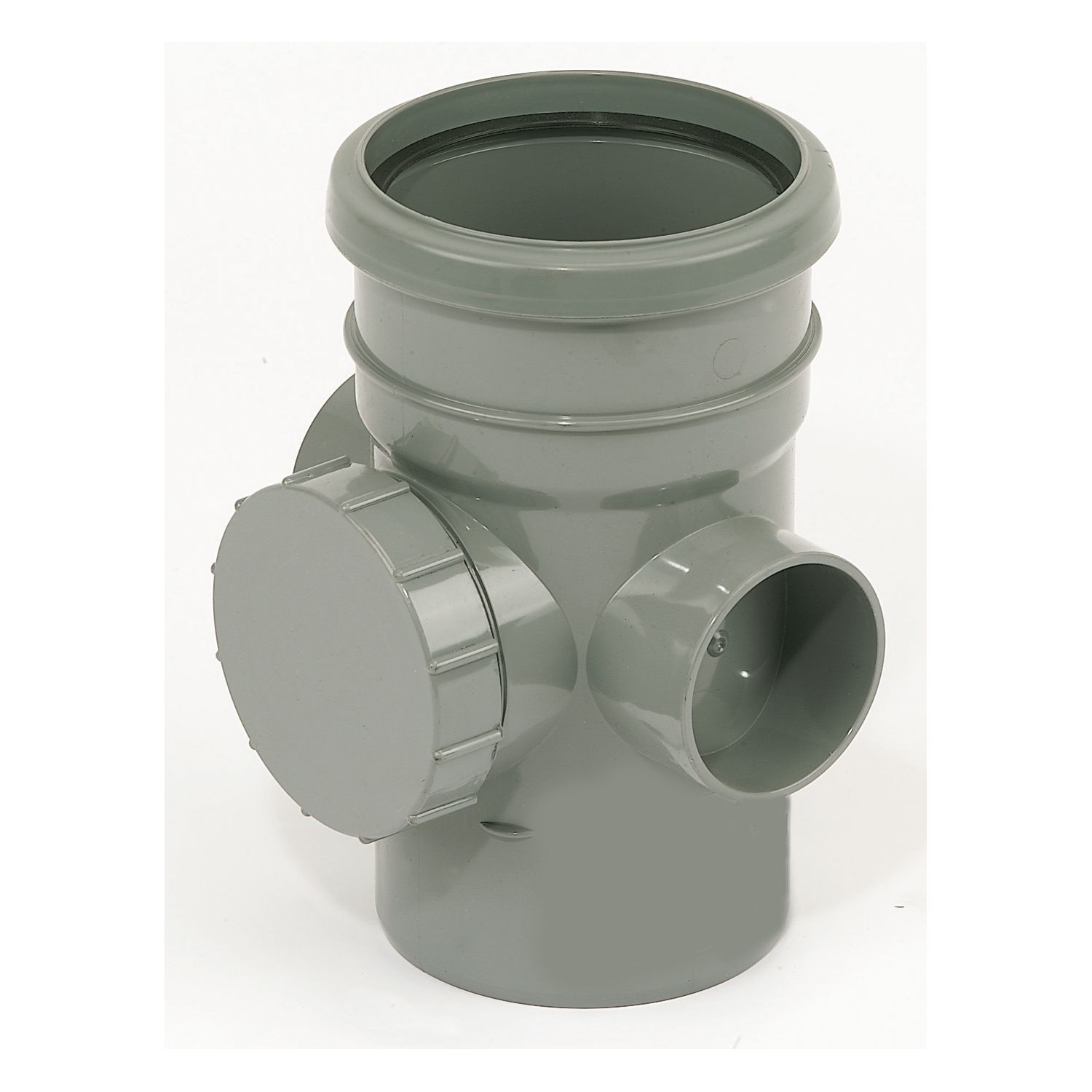 FloPlast Push-Fit 2-Boss Single Socket Access Pipe Grey 110mm (18079)