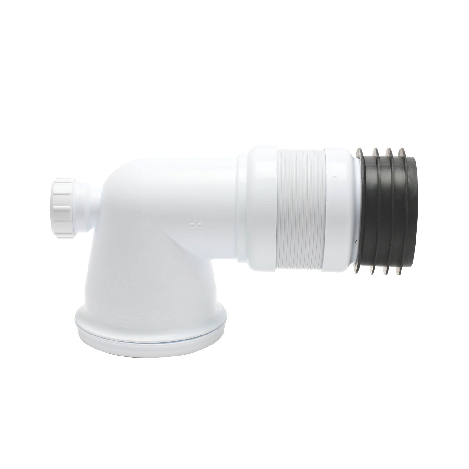 Euroflo Flexible 90° Angled Short Pan Connector White 330-500mm (1807R)