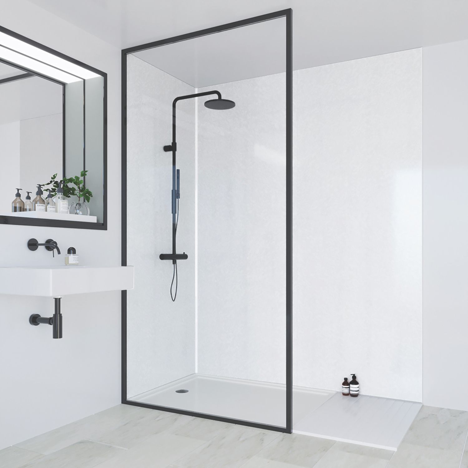 Multipanel Unlipped Bathroom Waterproof Wall Panel Gloss Frost White 2400mm x 900mm x 11mm (180CG)