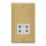 Varilight  1-Gang Dual Voltage Shaver Socket 115V Polished Brass with White Inserts