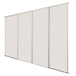 Spacepro Classic 4-Door Sliding Wardrobe Door Kit Cashmere Frame Cashmere Panel 2370mm x 2260mm
