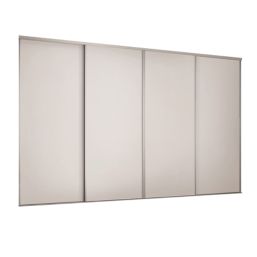 Spacepro Classic 4-Door Sliding Wardrobe Door Kit Cashmere Frame Cashmere Panel 2370mm x 2260mm