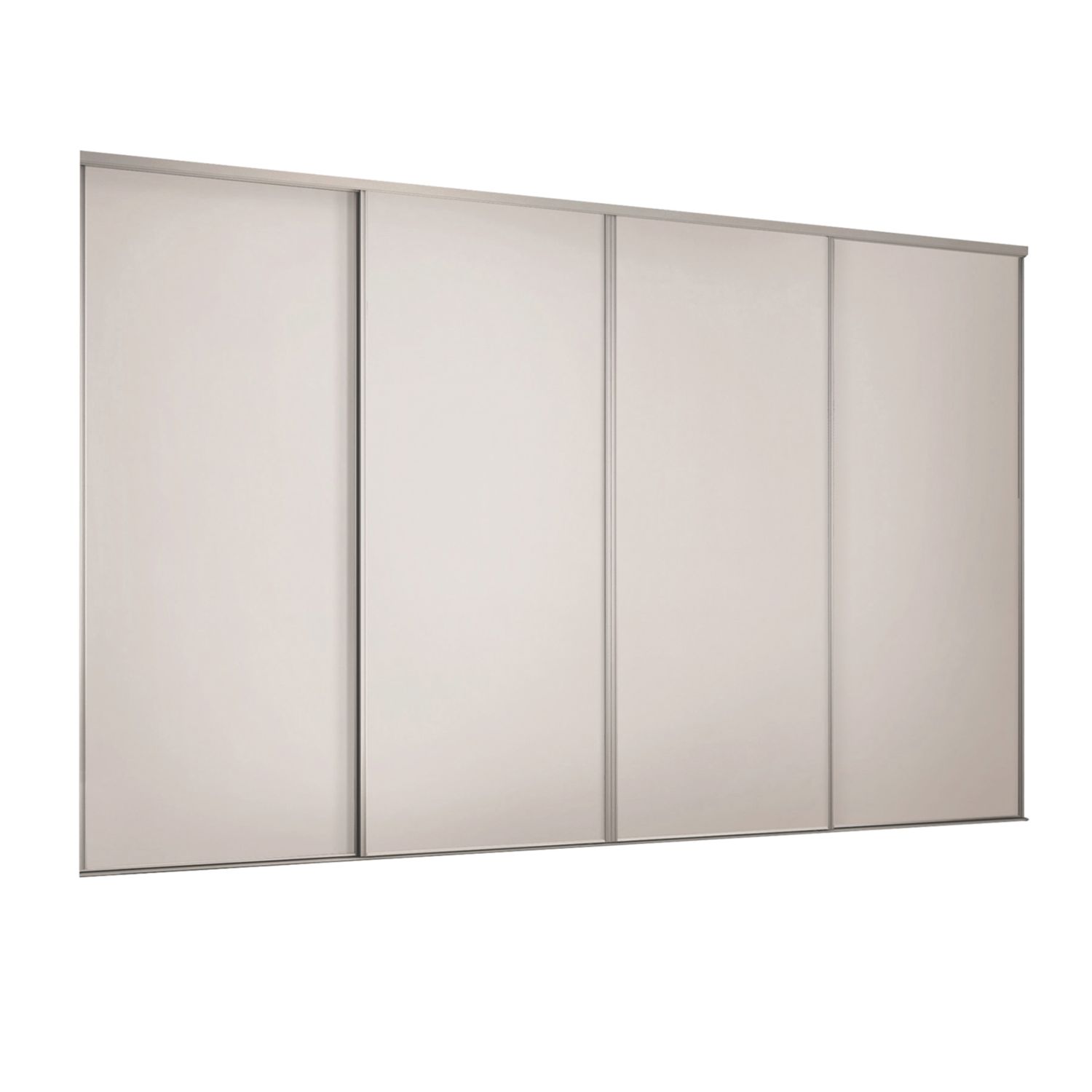 Spacepro Classic 4-Door Sliding Wardrobe Door Kit Cashmere Frame Cashmere Panel 2370mm x 2260mm (180GK)