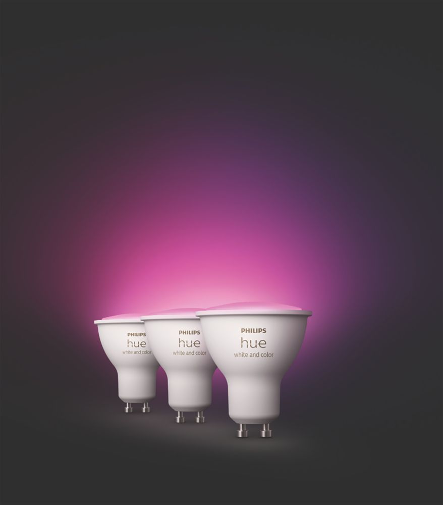 Philips Hue GU10 LED Smart Light Bulb 5W 350lm 6 Pack - Screwfix