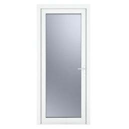 Crystal  Fully Glazed 1-Obscure Light Left-Handed White uPVC Back Door 2090mm x 840mm