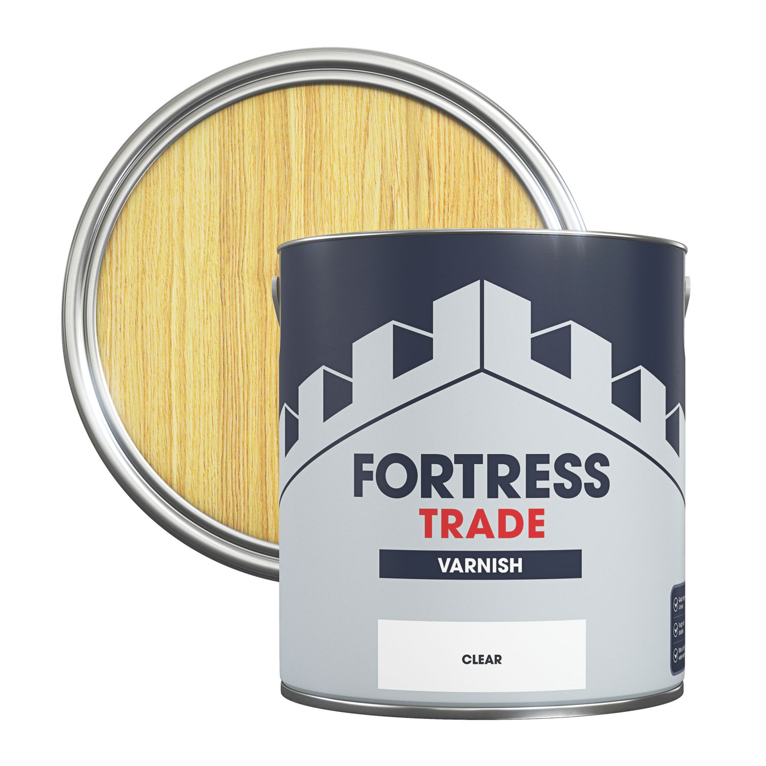 Fortress Trade 2.5Ltr Clear Gloss Water-Based Interior Furniture Varnish (180KG)