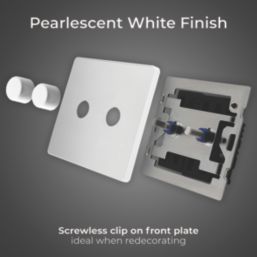British General Evolve 2-Gang 2-Way LED Dimmer Switch  Pearlescent White with White Inserts