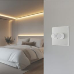 British General Evolve 2-Gang 2-Way LED Dimmer Switch  Pearlescent White with White Inserts