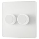 British General Evolve 2-Gang 2-Way LED Dimmer Switch  Pearlescent White with White Inserts