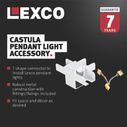 Lexco 3-Circuit Pendant Light T-Shaped Connector White