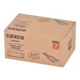 Lexco 3-Circuit Pendant Light T-Shaped Connector White