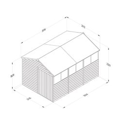 Forest Beckwood 8' x 11' 6" (Nominal) Apex Shiplap Timber Shed