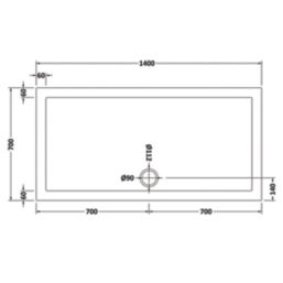 ETAL  Framed Rectangular Sliding Door Shower Enclosure & Tray  Matt Black 1390mm x 690mm x 1940mm