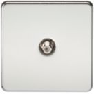 Knightsbridge  1-Gang F-Type Satellite Socket Polished Chrome