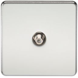 Knightsbridge  1-Gang F-Type Satellite Socket Polished Chrome