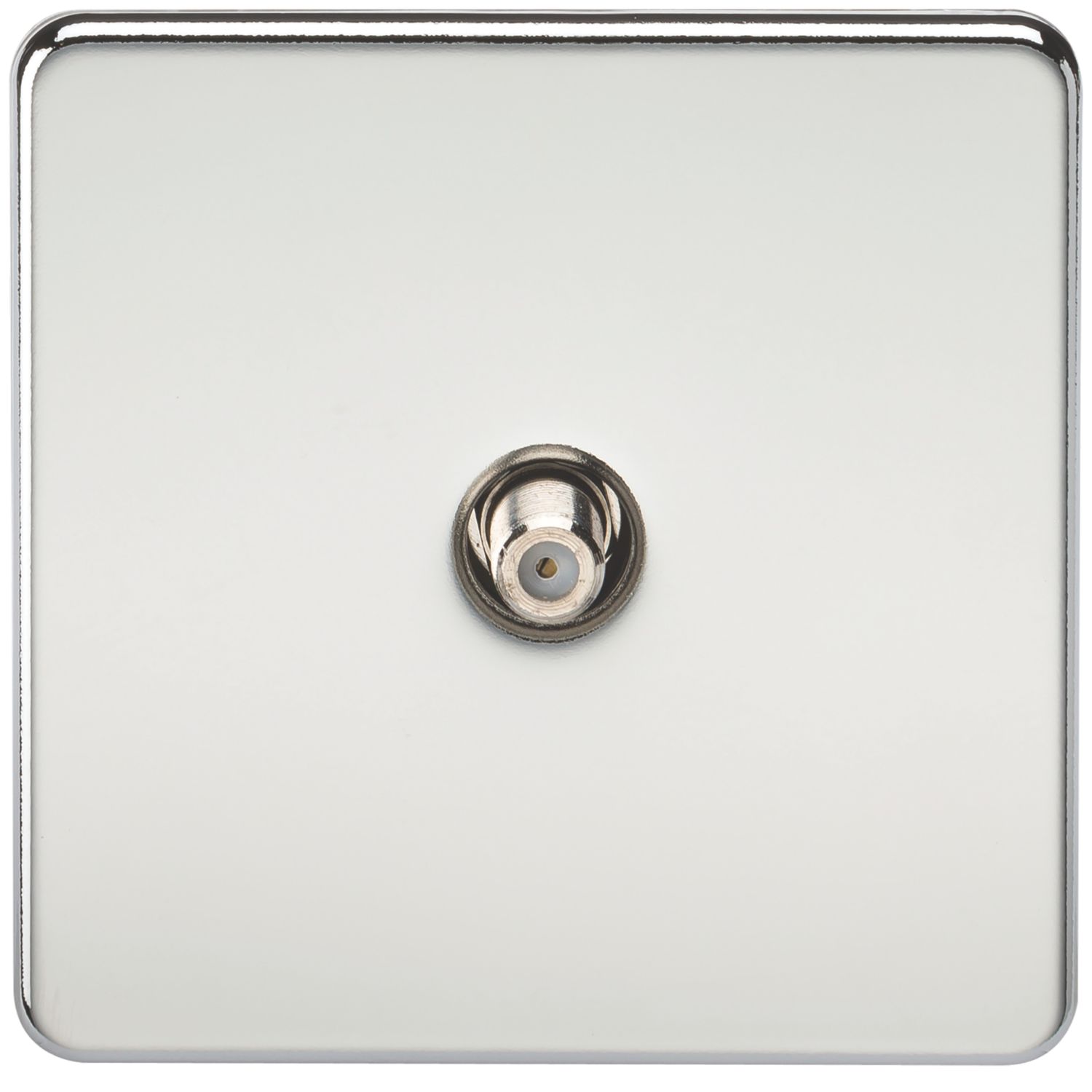 Knightsbridge 1-Gang F-Type Satellite Socket Polished Chrome (180VF)