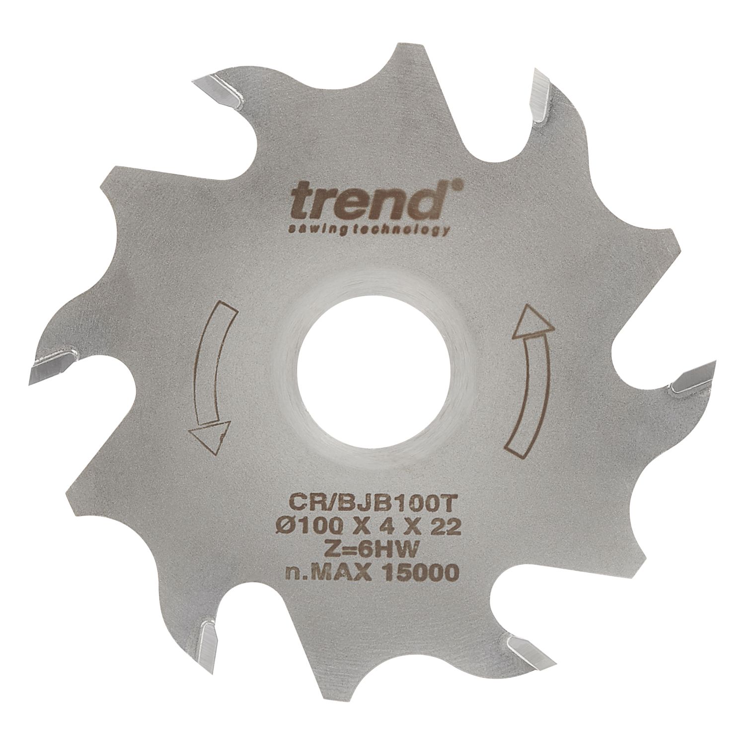 Trend CraftPro CR/BJB100T 6-Tooth Biscuit Jointing Blade 100mm x 22mm (180XG)