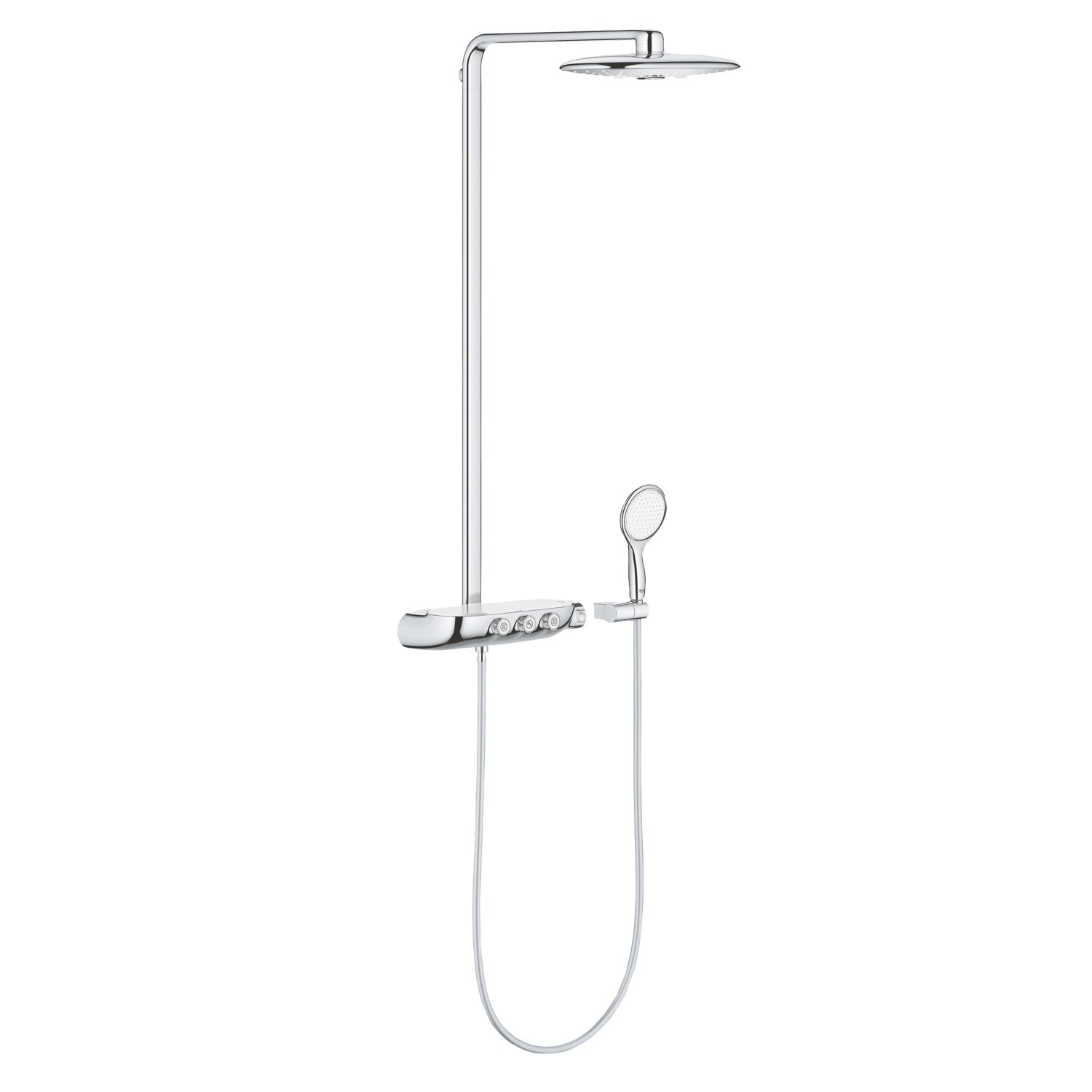 Grohe Rainshower SmartControl Duo 360 HP Rear-Fed Exposed Chrome Thermostatic Shower System (180XT)