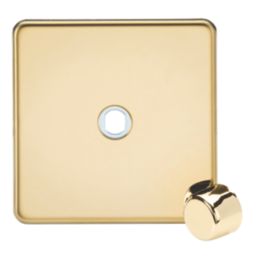 Knightsbridge Screwless 1-Gang Modular Dimmer Switch Polished Brass