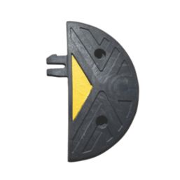 JSP 5mph Speed Bump End Caps Black / Yellow 75mm 2 Pack