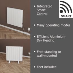 Azur Titus 900W Electric Radiator 580mm x 590mm White 3072BTU