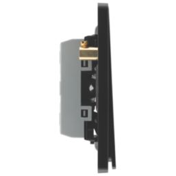 British General Evolve 20A 16AX 3-Gang 2-Way Light Switch  Black