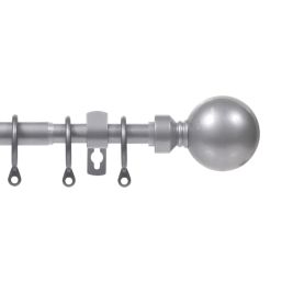 Renaissance Polished Silver Curtain Pole 16/13mm x 120-210cm