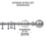 Renaissance Polished Silver Curtain Pole 16/13mm x 120-210cm