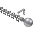 Renaissance Polished Silver Curtain Pole 16/13mm x 120-210cm