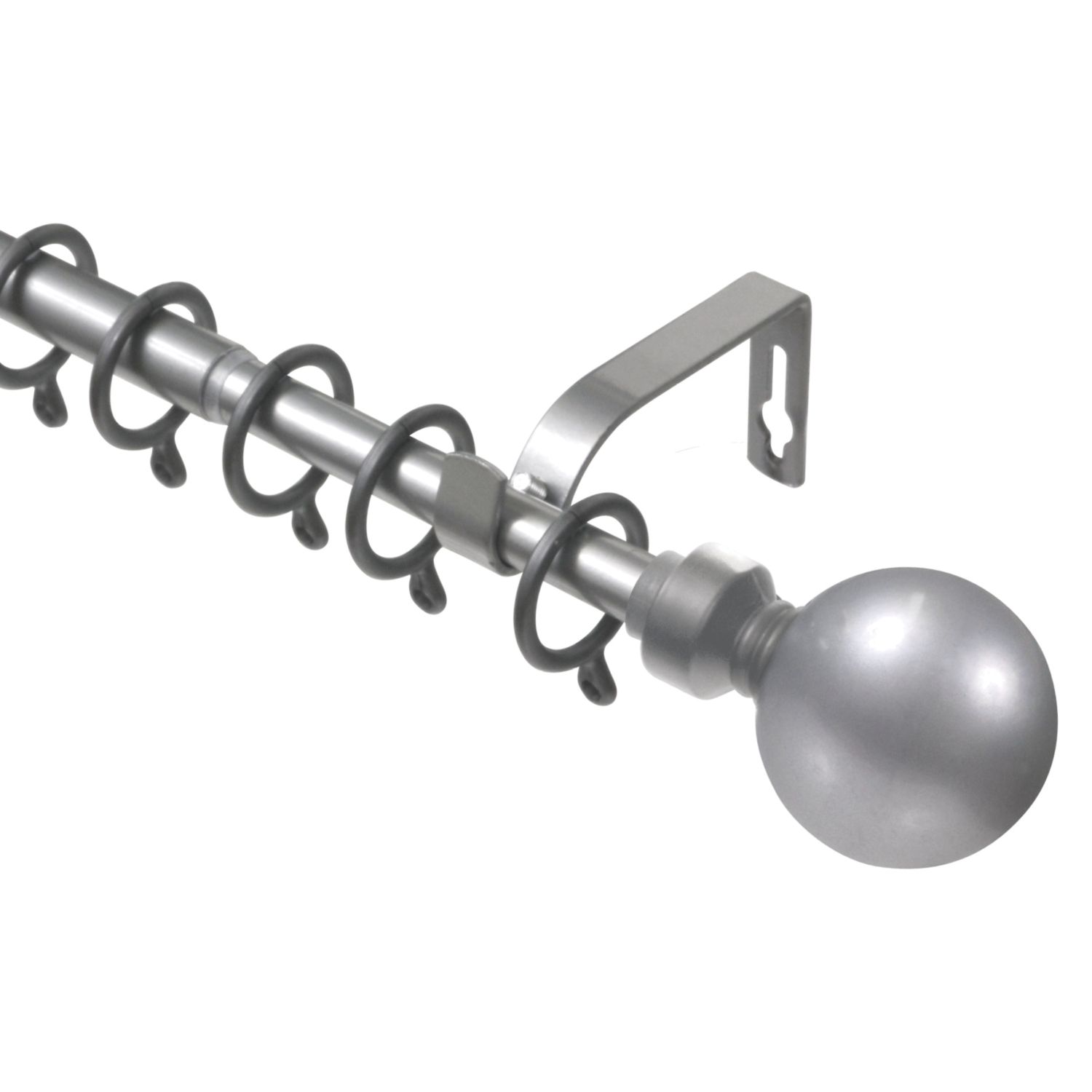 Renaissance Polished Silver Curtain Pole 16/13mm x 120-210cm (181CK)