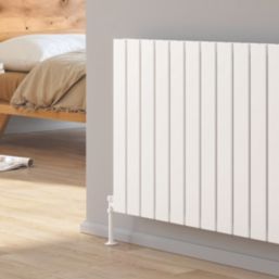 Reina Piatto Double 600mm x 445mm 1640BTU White Vertical Designer Radiator