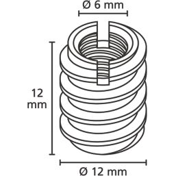 Suki Drill-In Threaded Sockets M6 x 10.5mm 4 Pack