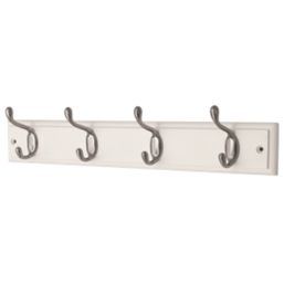 Smith & Locke Hook Rail White/Satin Nickel 455mm x 90mm