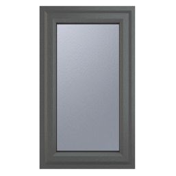 Crystal  Right-Hand Opening Obscure Triple-Glazed Casement Anthracite on White uPVC Window 610mm x 1115mm