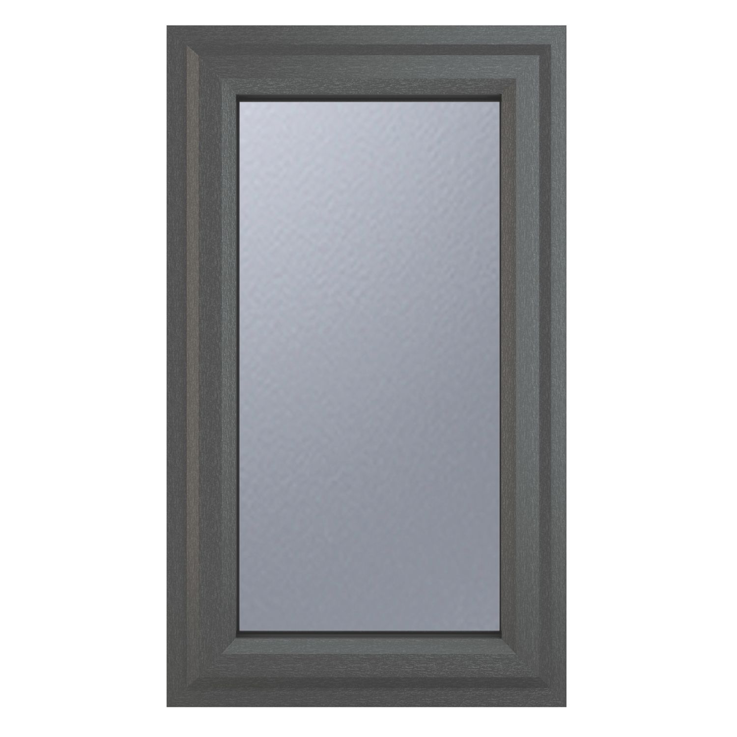Crystal Right-Hand Opening Obscure Triple-Glazed Casement Anthracite on White uPVC Window 610mm x 1115mm (181JM)