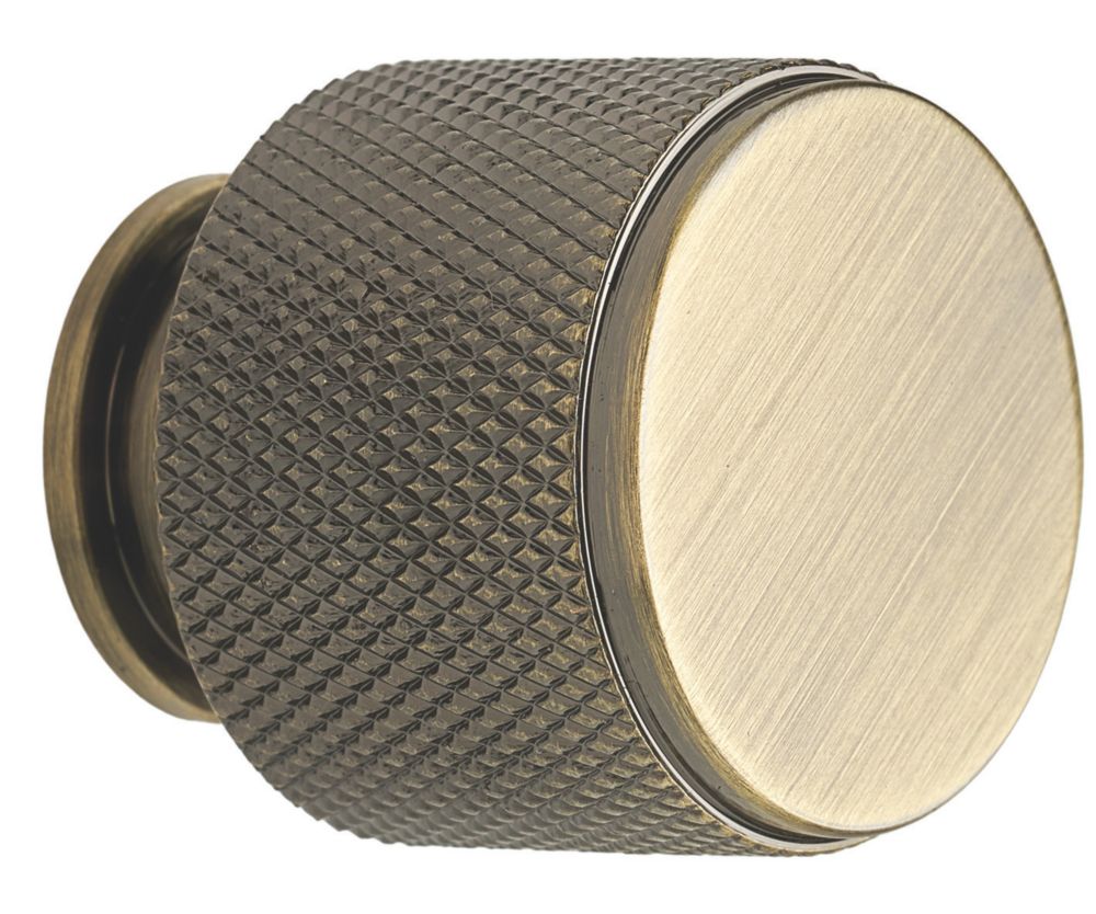 Elite Knobs & Handles Kensington Knurled Knob Antique Brass