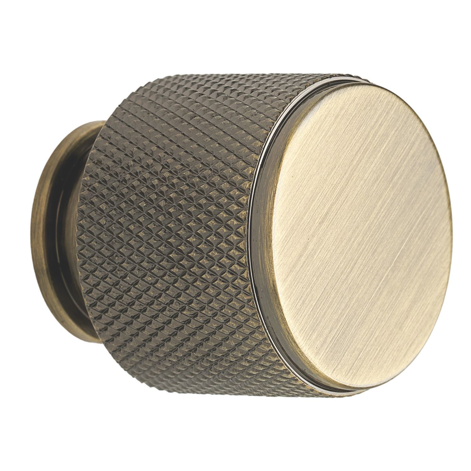 Elite Knobs & Handles Kensington Knurled Cabinet Knob Antique Brass 25mm (181KK)