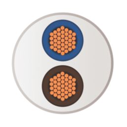 Time 2182Y White 2-Core 0.5mm² Flexible Cable 10m Coil